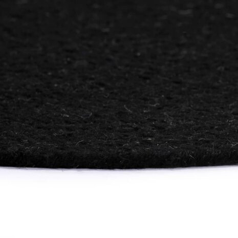 Placemats 6 st rond 38 cm katoen effen zwart  4