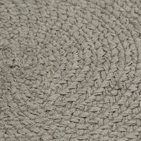 Placemats 6 st rond 38 cm katoen effen grijs 4