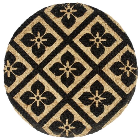 Placemats 4 st rond 38 cm jute zwart 2