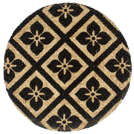 Placemats 6 st rond 38 cm jute zwart 2