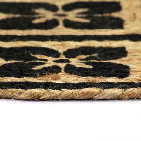 Placemats 6 st rond 38 cm jute zwart 3