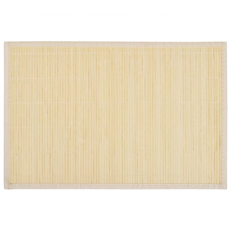 6 Placemats bamboe 30 x 45 cm natuurlijk 2