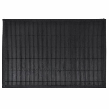 6 Placemats bamboe 30 x 45 cm zwart 2