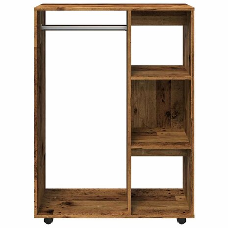 Kledingkast 80x40x110 cm bewerkt hout oud houtkleurig 5
