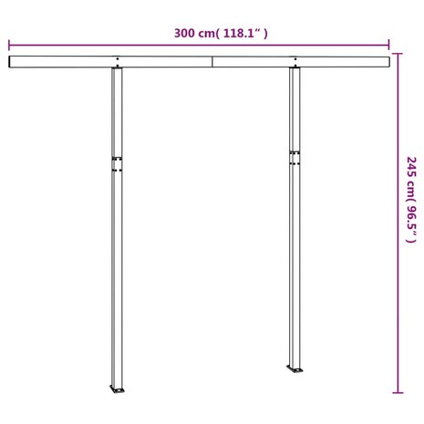 Luifelpaalset 300x245 cm ijzer wit  7