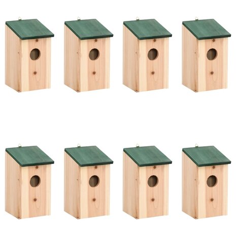 Vogelhuisjes 8 st 12x12x22 cm hout 1