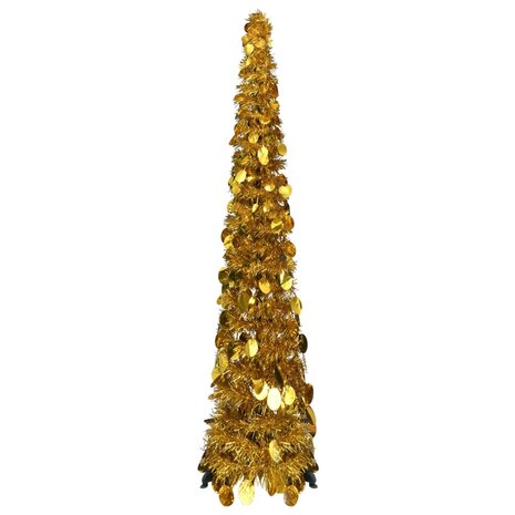 Kunstkerstboom pop-up 120 cm PET goudkleurig 1