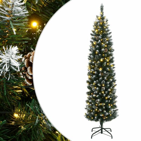 Kunstkerstboom smal met 150 LED&apos;s 120 cm 1