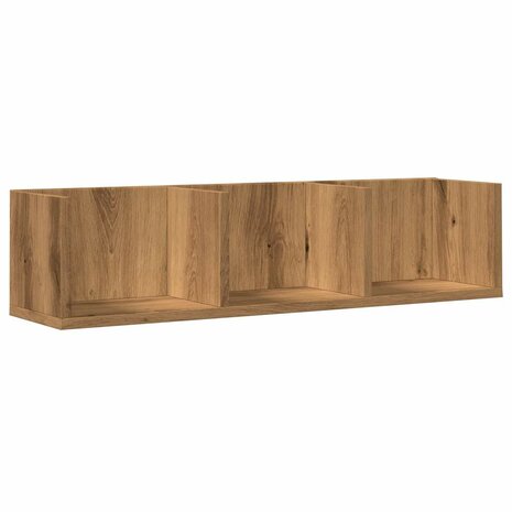 CD-wandschap 75x18x18 cm bewerkt hout artisanaal eikenkleurig 2
