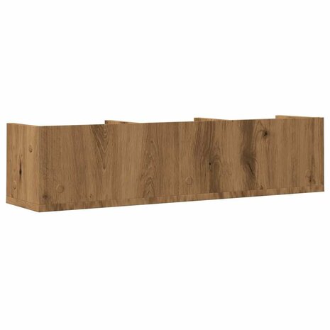 CD-wandschap 75x18x18 cm bewerkt hout artisanaal eikenkleurig 6