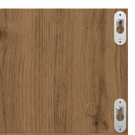 CD-wandschap 75x18x18 cm bewerkt hout artisanaal eikenkleurig 7