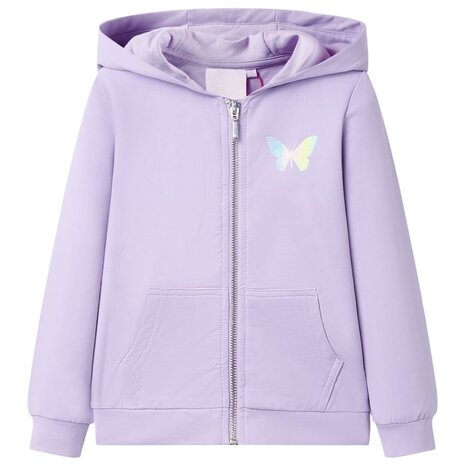 Kindervest met capuchon 104 lila 1