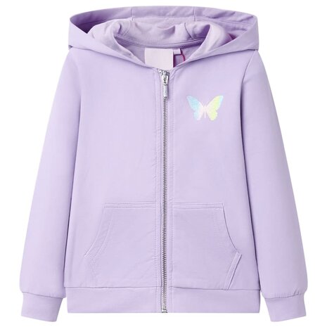 Kindervest met capuchon 116 lila 1
