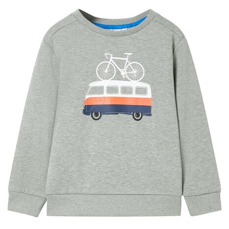 Kindertrui 128 gemêleerd lichtkaki 1