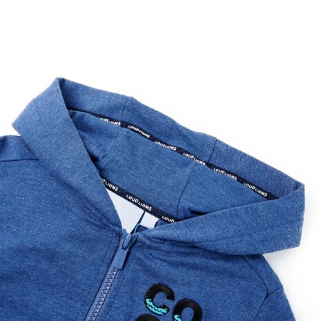 Kindervest met capuchon en rits 92 gemêleerd donkerblauw 3