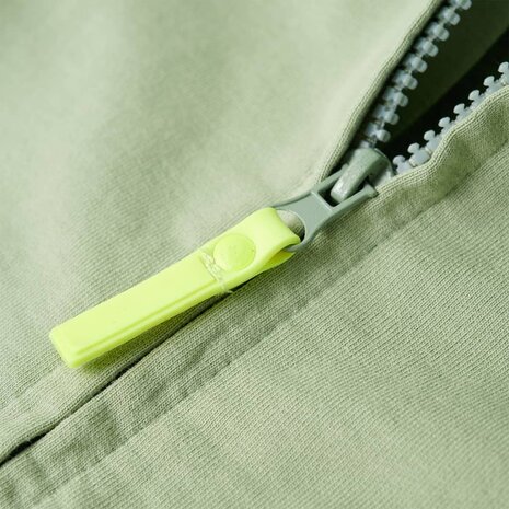 Kindervest met capuchon en rits 104 lichtkakikleurig 5