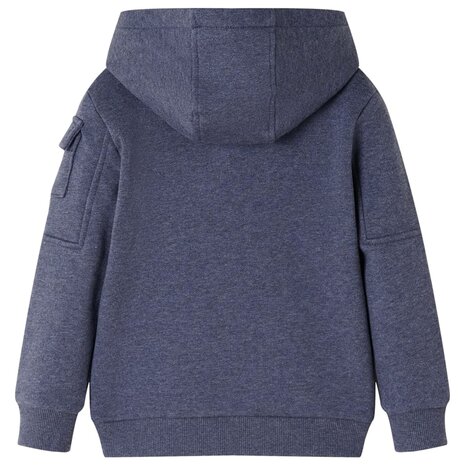Kindervest met capuchon en rits 92 gemêleerd donkerblauw 2
