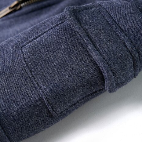 Kindervest met capuchon en rits 92 gemêleerd donkerblauw 6