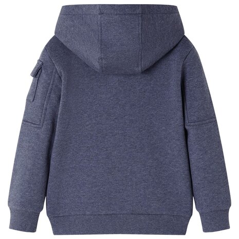 Kindervest met capuchon en rits 104 gemêleerd donkerblauw 2