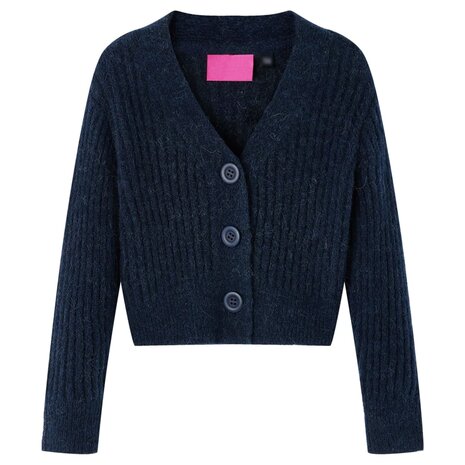 Kindervest gebreid 128 marineblauw 1