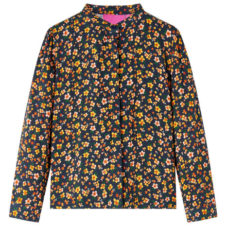 Kinderoverhemd met bandkraag 92 marineblauw 1