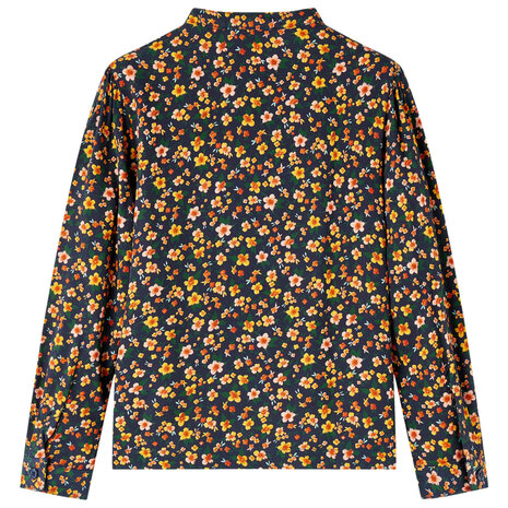 Kinderoverhemd met bandkraag 116 marineblauw 2