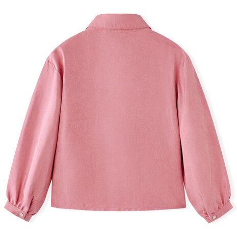 Kinderblouse met lantaarnmouwen 128 oudroze 2