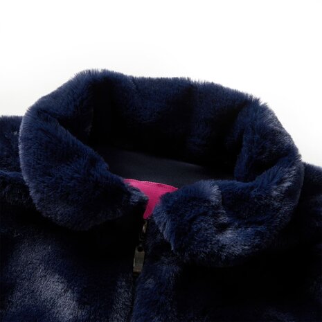 Kinderjas 104 kunstvacht marineblauw 3