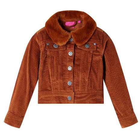 Kinderjas 92 ribfluweel cognackleurig 1