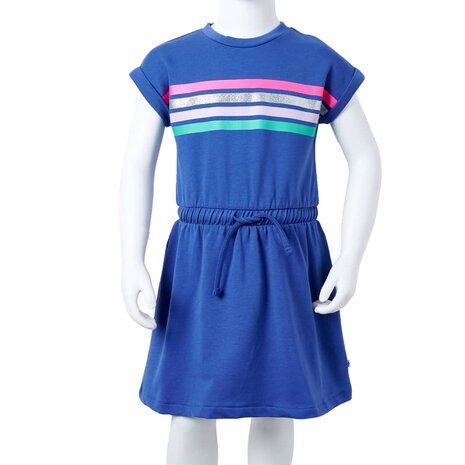 Kinderjurk met trekkoord 128 kobaltblauw 8