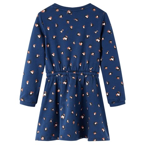 Kinderjurk met lange mouwen 140 marineblauw 2