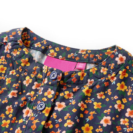 Kinderjurk met lange mouwen 128 marineblauw 3