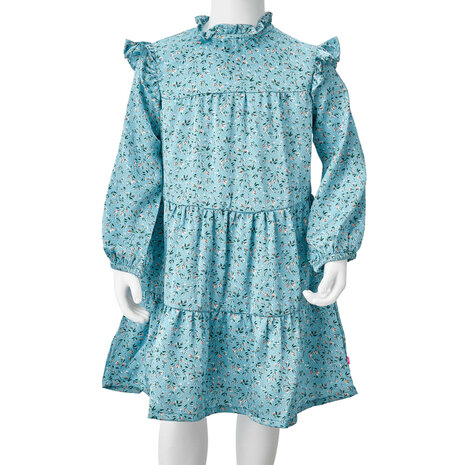Kinderjurk met lange mouwen 92 blauw 9