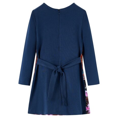 Kinderjurk met lange mouwen 92 marineblauw 2