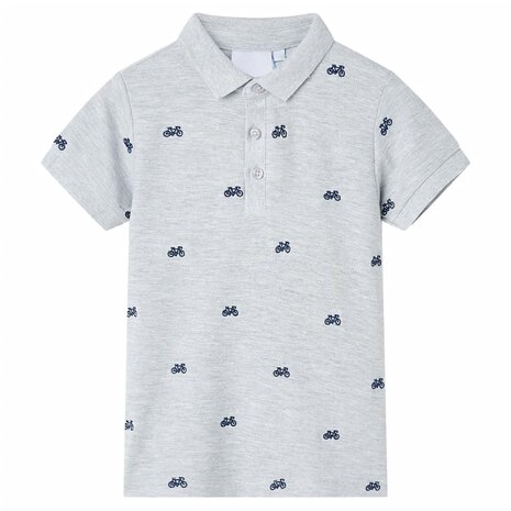 Kinderpoloshirt  128 gemêleerd grijs 1