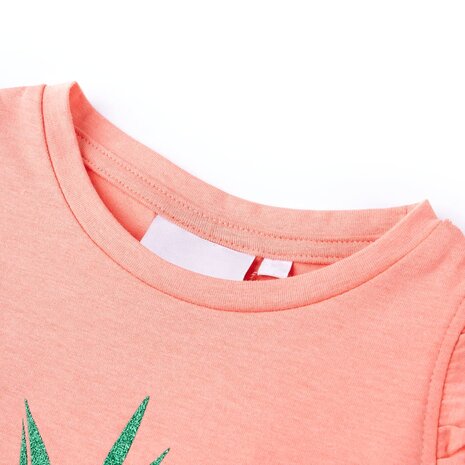 Kindershirt 140 neonkoraal 3