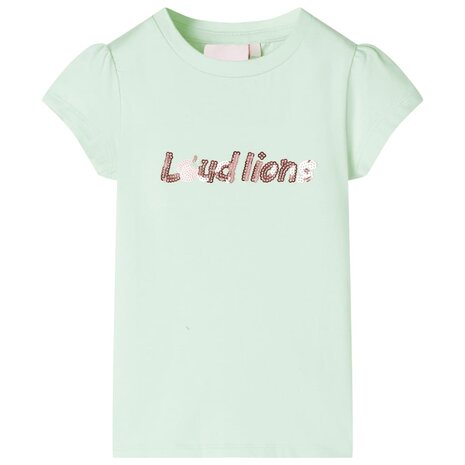 Kindershirt met kapmouwen 128 zachtgroen 1