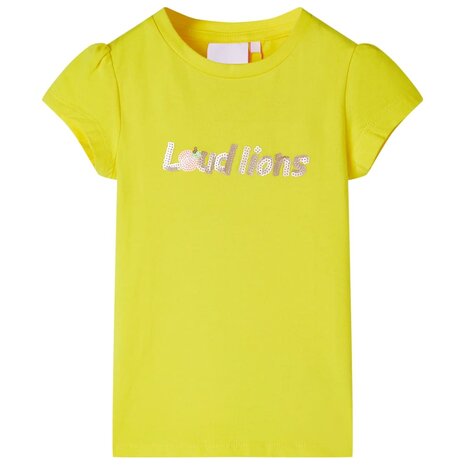 Kindershirt met kapmouwen 128 felgeel 1
