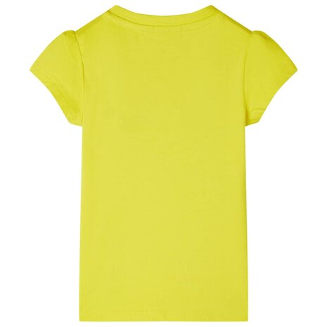 Kindershirt met kapmouwen 128 felgeel 2