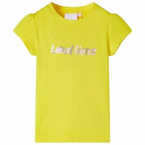 Kindershirt met kapmouwen 140 felgeel 1
