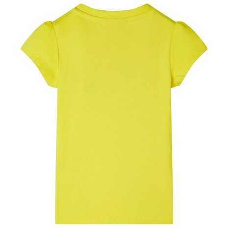Kindershirt met kapmouwen 140 felgeel 2