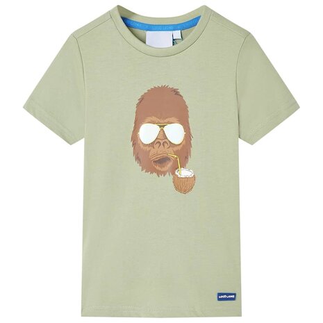 Kindershirt met korte mouwen 104 lichtkakikleurig 1