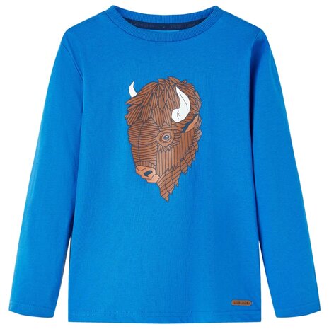 Kindershirt met lange mouwen 140 kobaltblauw 1
