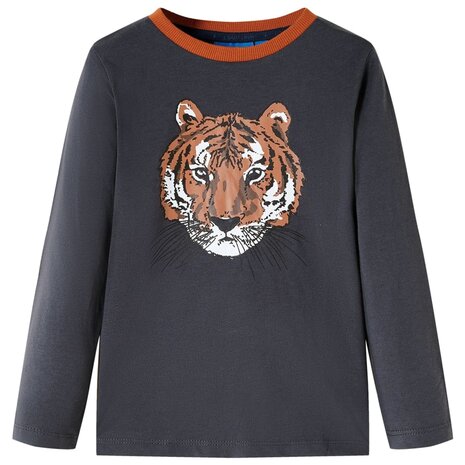 Kindershirt met lange mouwen 92 antracietkleurig 1