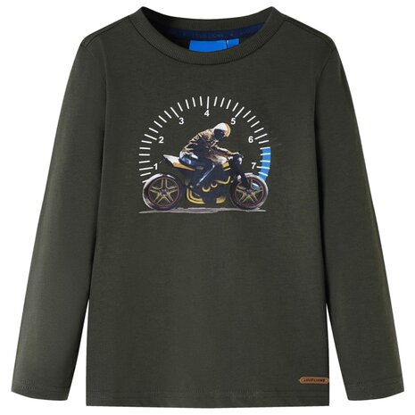 Kindershirt met lange mouwen 116 kakikleurig 1