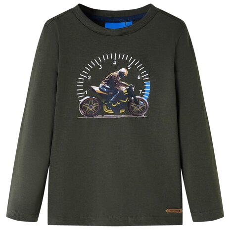 Kindershirt met lange mouwen 128 kakikleurig 1