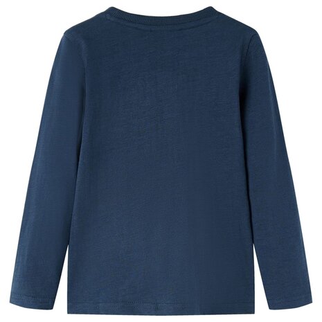 Kindershirt met lange mouwen 92 gemêleerd marineblauw 2