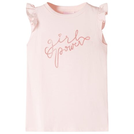 Kindershirt met ruches aan de mouwen 104 zachtroze 1