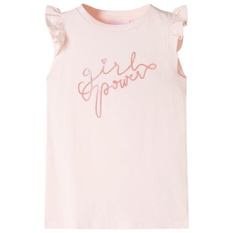 Kindershirt met ruches aan de mouwen 116 zachtroze 1