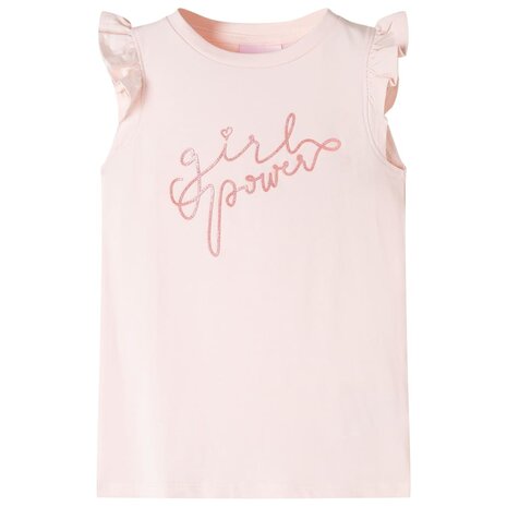 Kindershirt met ruches aan de mouwen 140 zachtroze 1